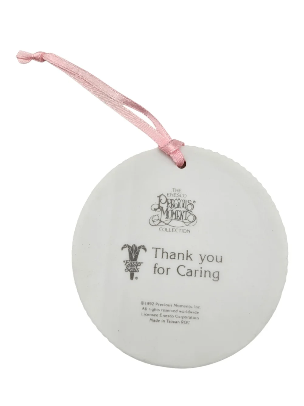 1993 Enesco Precious Moments Easter Seals Christmas Ornament